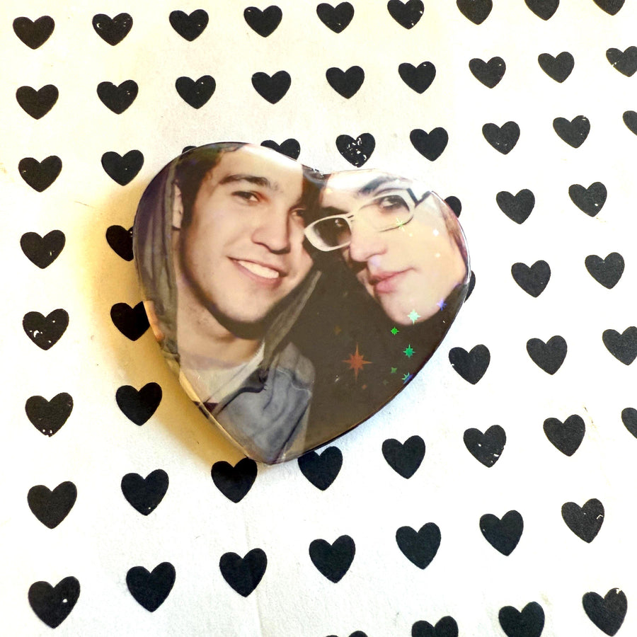 Petekey Heart Pin: Pete Wentz and Mikey Way